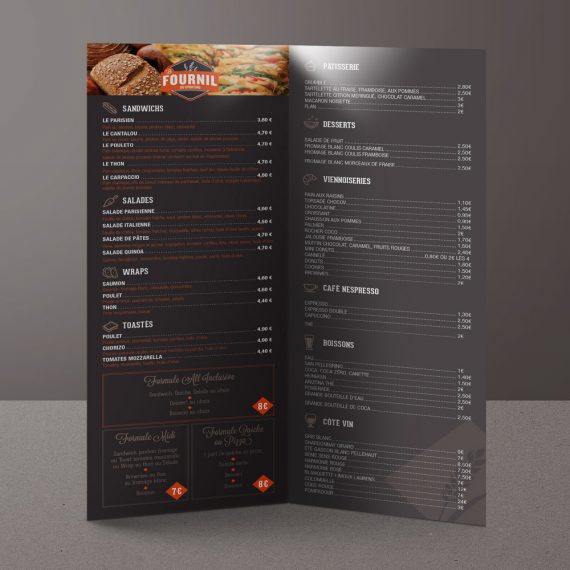 création menu pour boulangerie