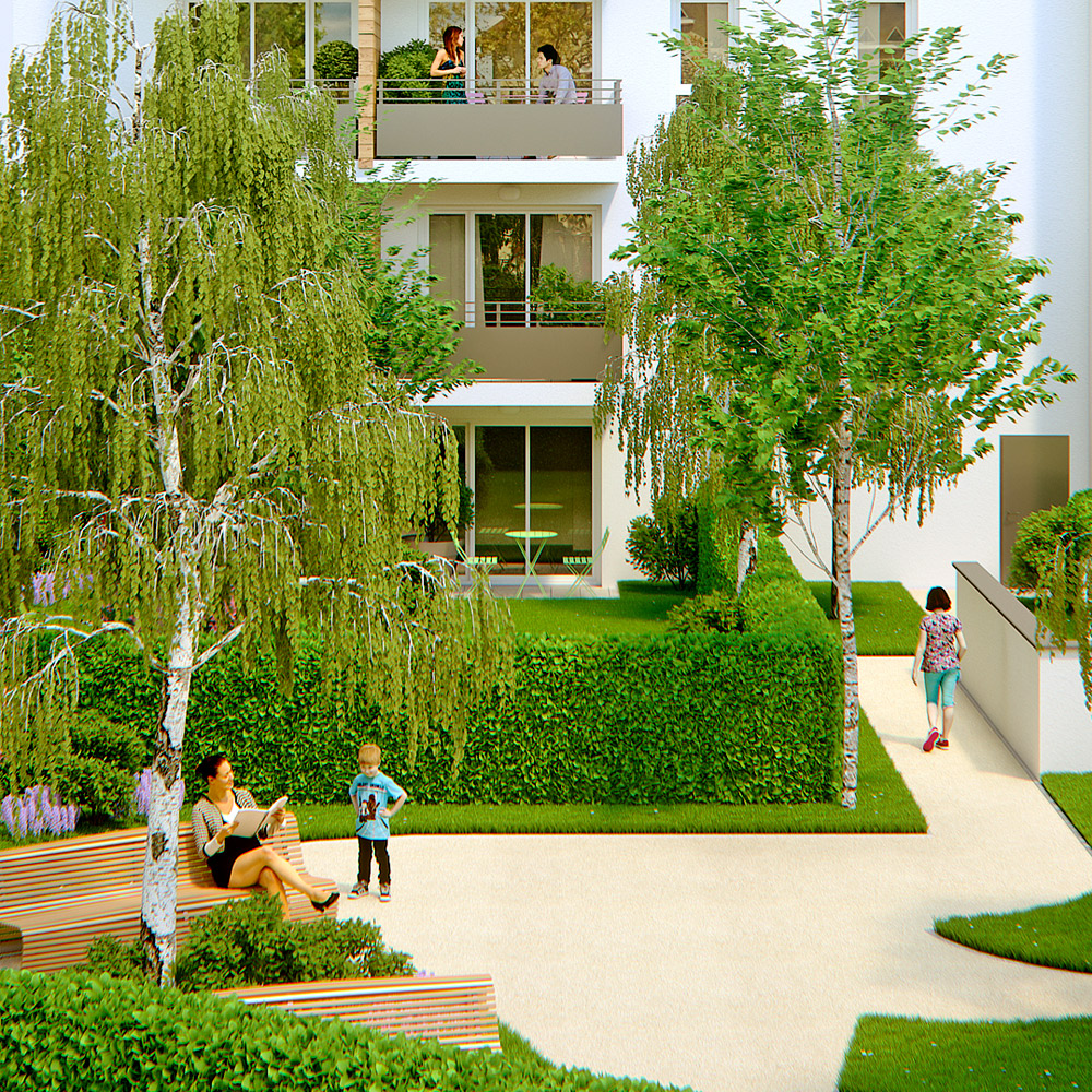 création illustration 3D résidence sporting cosy