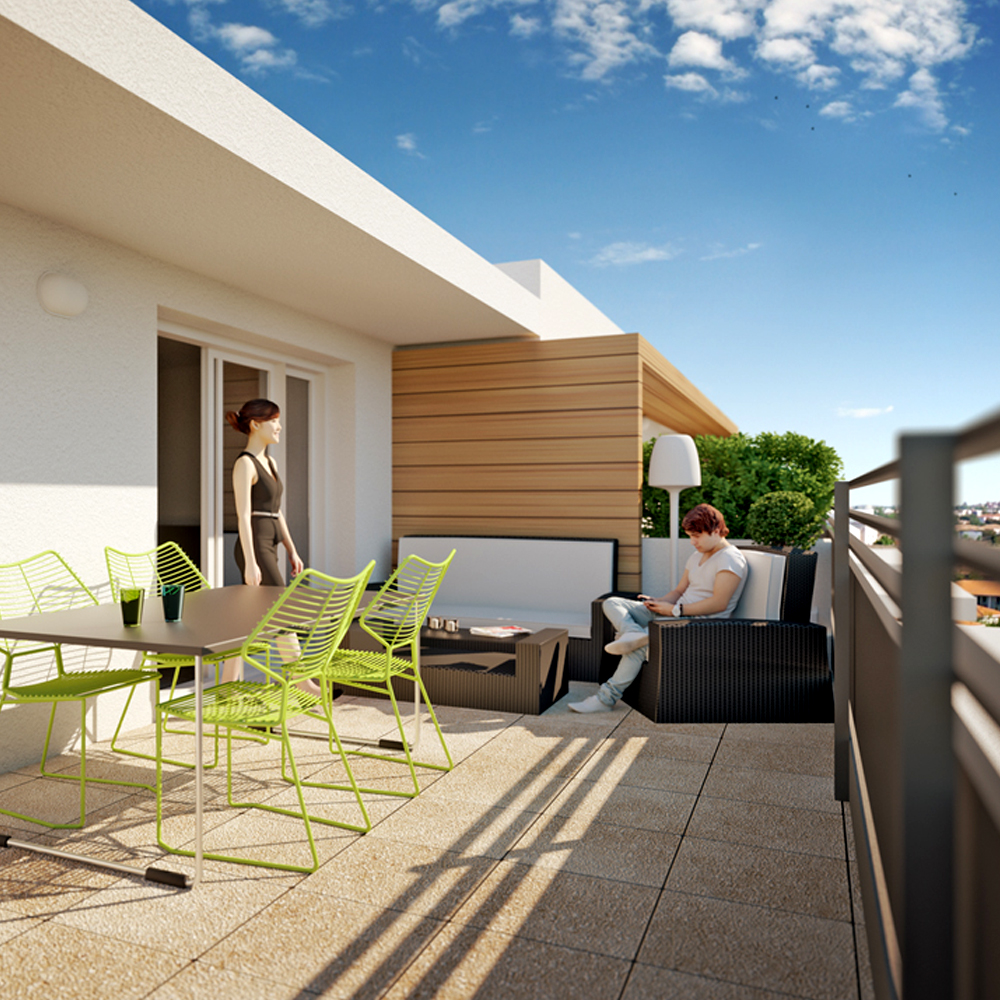 création illustration 3D résidence sporting wooden
